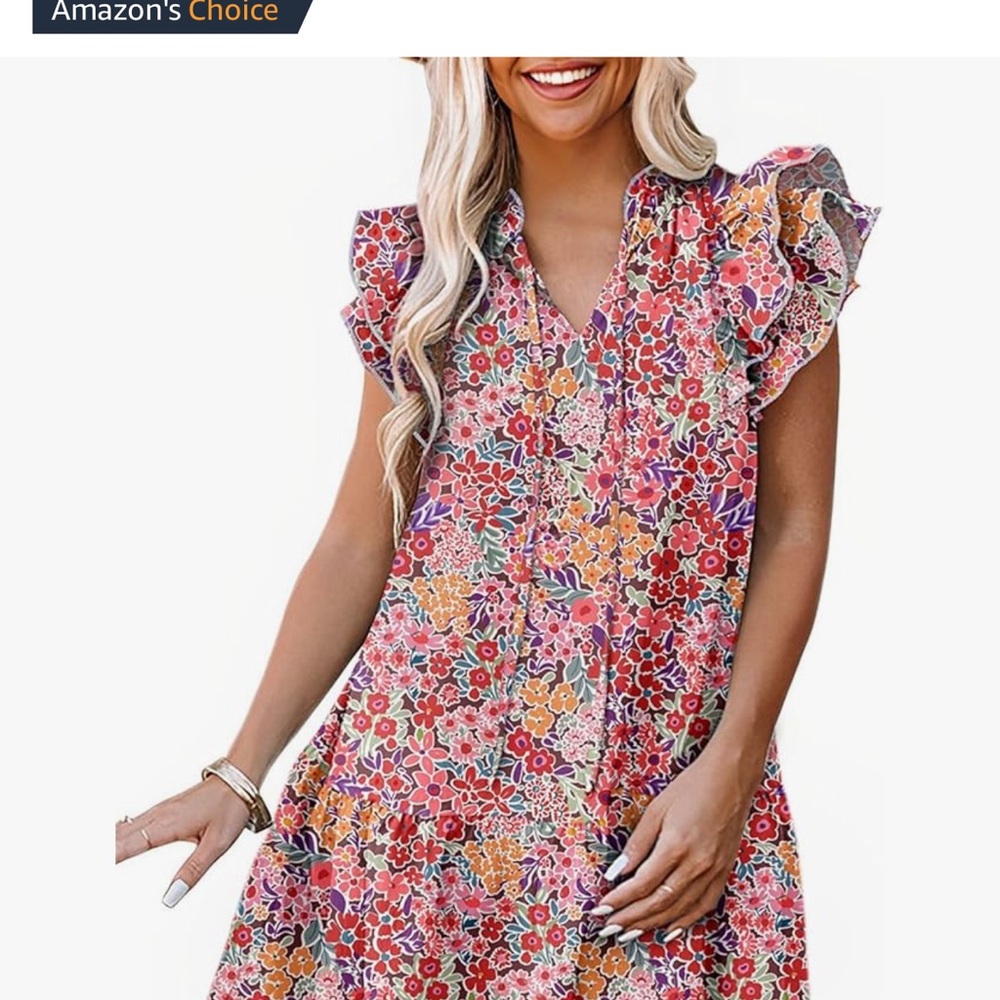 DOKOTOO - multicolored boho v-neck dress